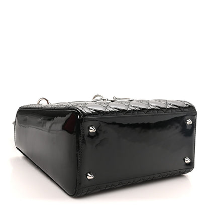 Patent Cannage Medium Lady Dior Black