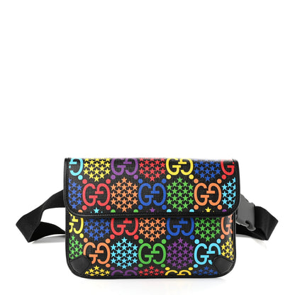 GG Supreme Monogram Psychedelic Slim Belt Bag Black