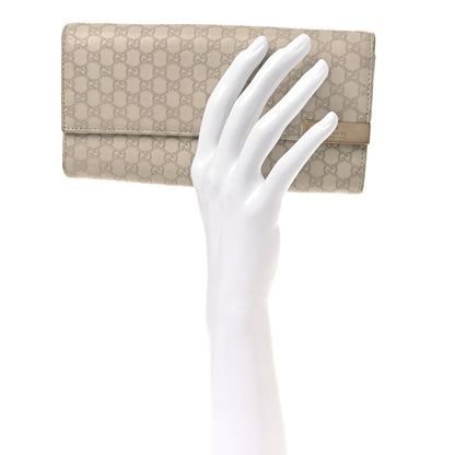 Soft Microguccissima Dice Chain Wallet Beige