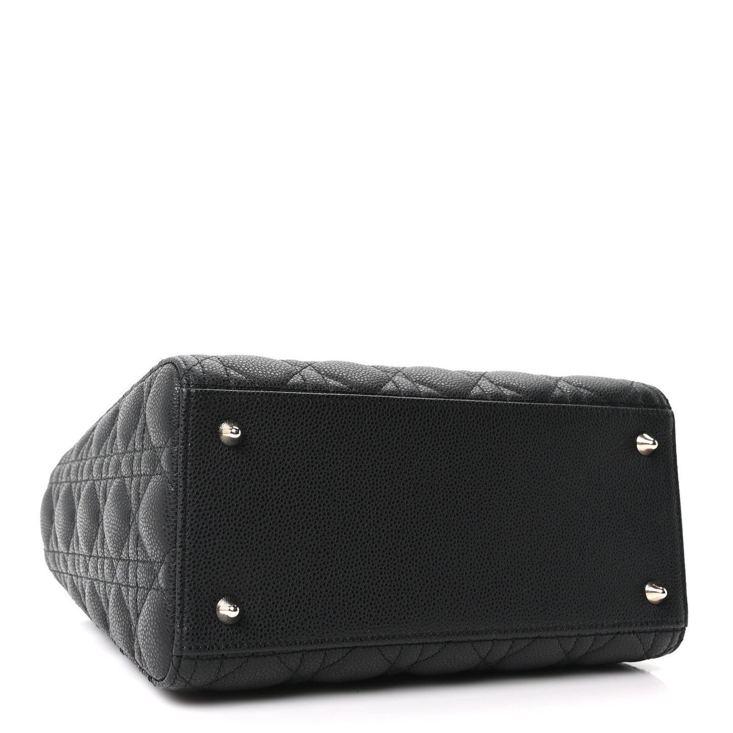 Grained Calfskin Cannage Medium Lady Dior Black