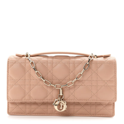 Lambskin Chain Lady My Dior Mini Chain Pouch Rose De Vents
