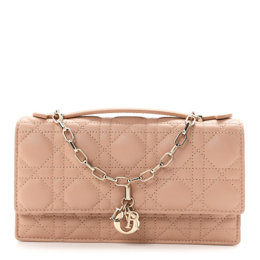 Lambskin Chain Lady My Dior Mini Chain Pouch Rose De Vents