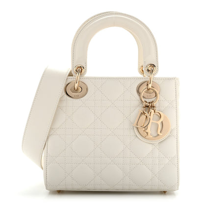 Lambskin Cannage Small My ABCDior Lady Dior White