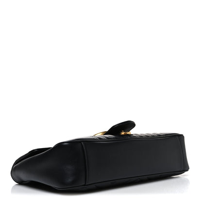 Calfskin Matelasse Medium GG Marmont Shoulder Bag Black