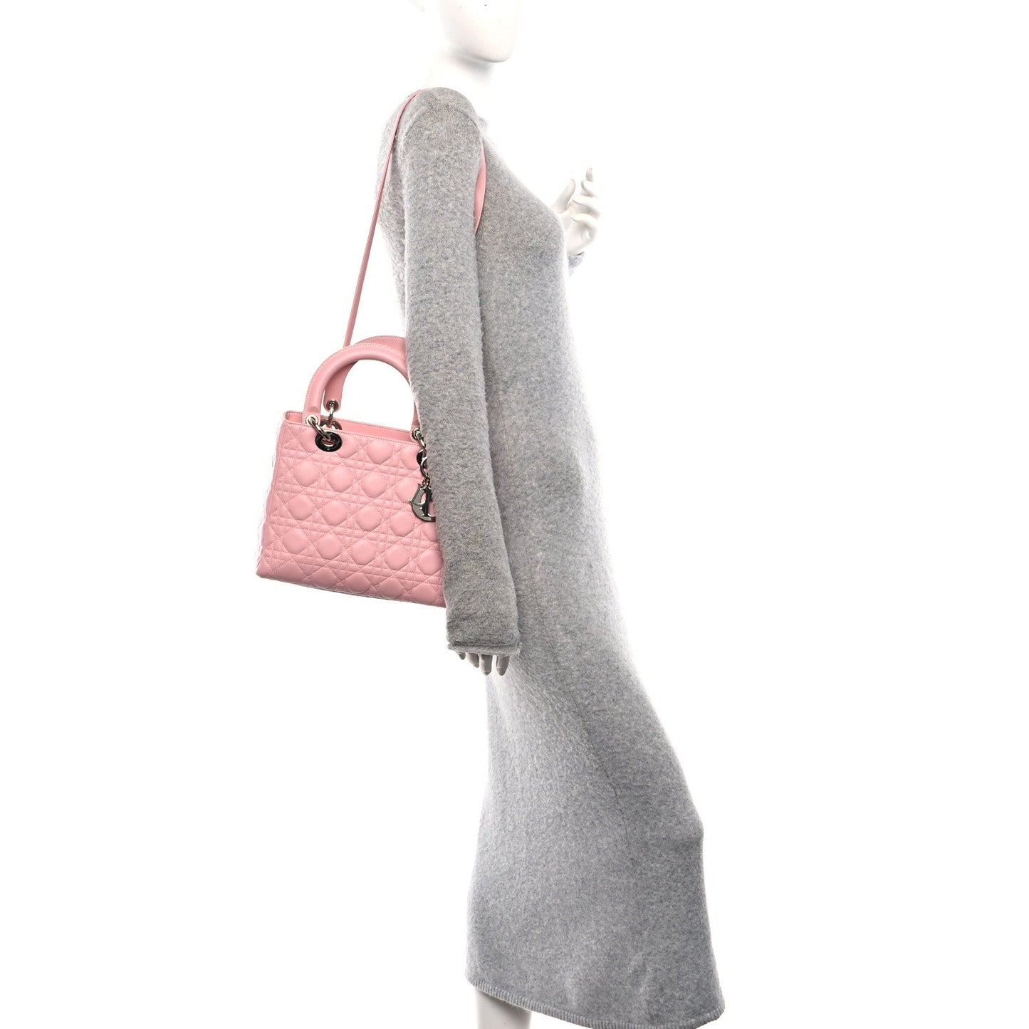 Lambskin Cannage Medium Lady Dior Light Pink