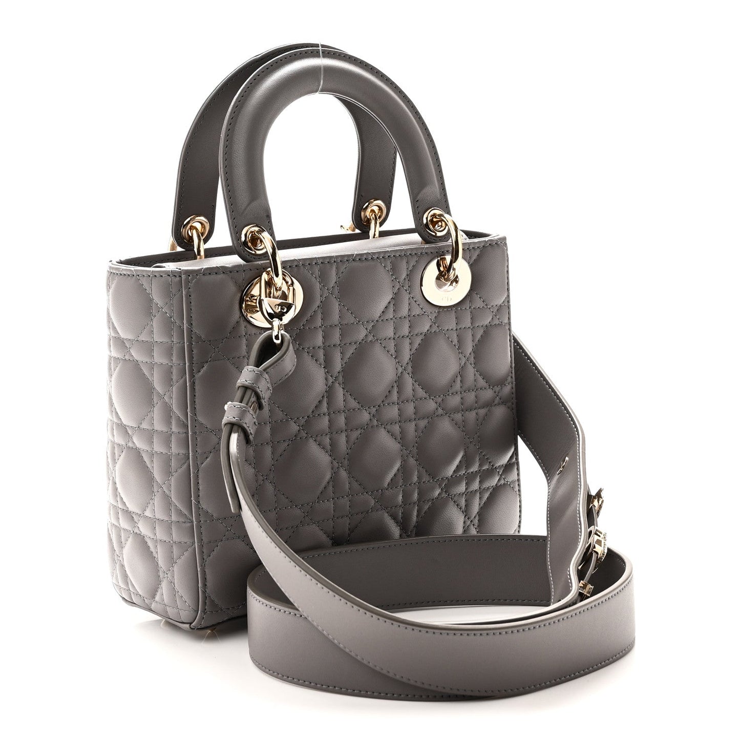 Lambskin Cannage Small My ABCDior Lady Dior Grey