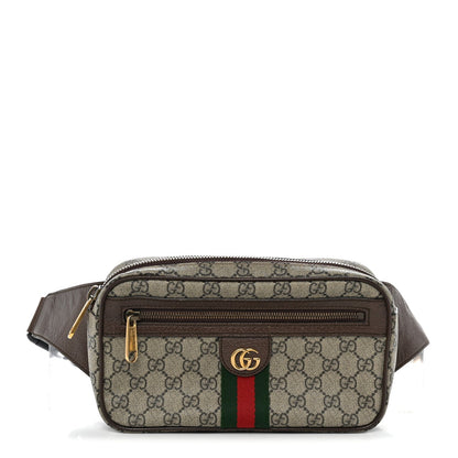 Soft GG Supreme Monogram Medium Ophidia Belt Bag Dark Brown
