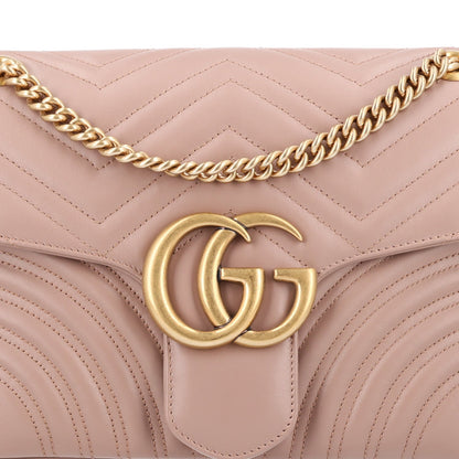 Calfskin Matelasse Medium GG Marmont Shoulder Bag Porcelain Rose