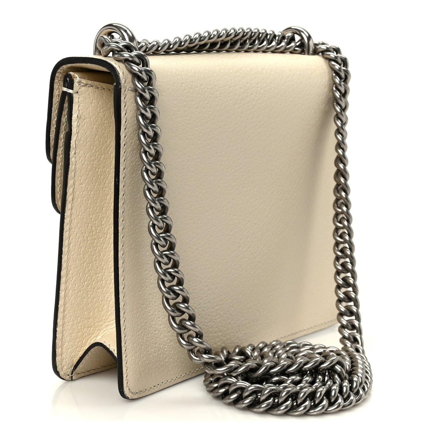 Textured Calfskin Crystal Mini Dionysus Shoulder Bag Mystic White