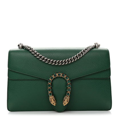 Pebbled Calfskin Small Dionysus Shoulder Bag Emerald