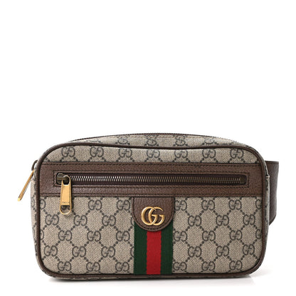 Soft GG Supreme Monogram Medium Ophidia Belt Bag Dark Brown