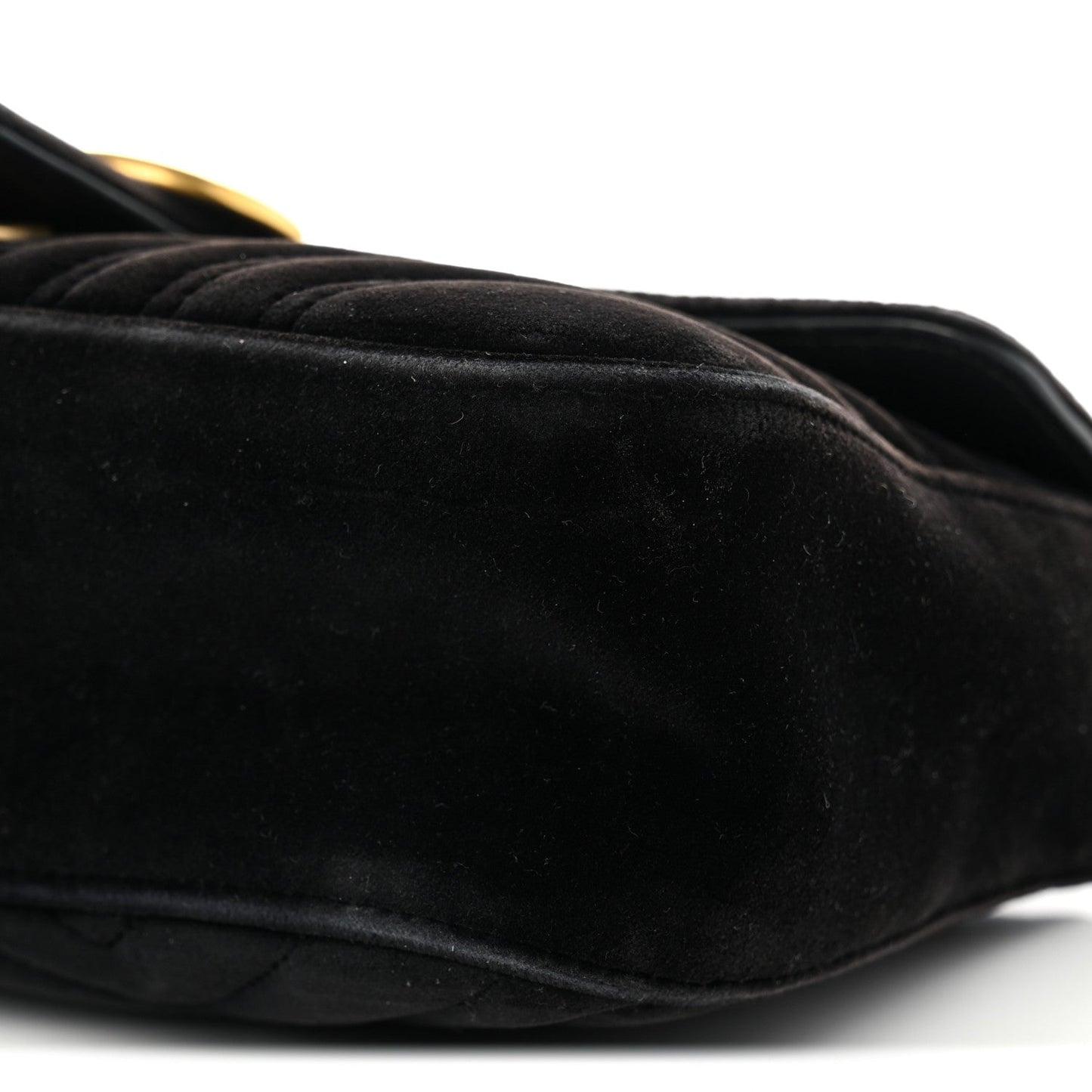 Velvet Matelasse Mini GG Marmont Shoulder Bag Black
