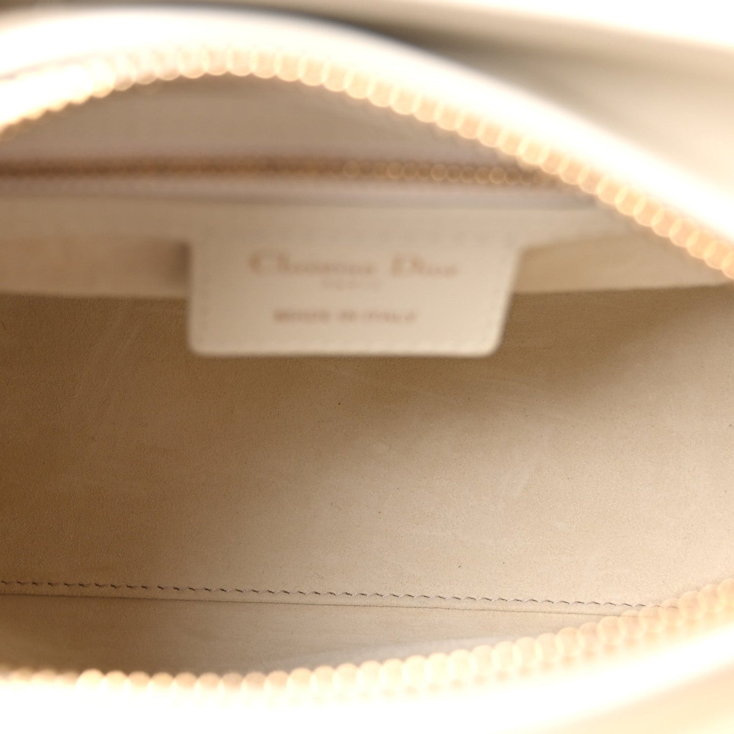 Smooth Calfskin Sequin Embroidered Clover Medium Lady Dior White