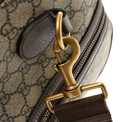 GG Supreme Monogram Textured Dollar Calfskin Web Large Savoy Duffle Bag  Beige Ebony New Acero