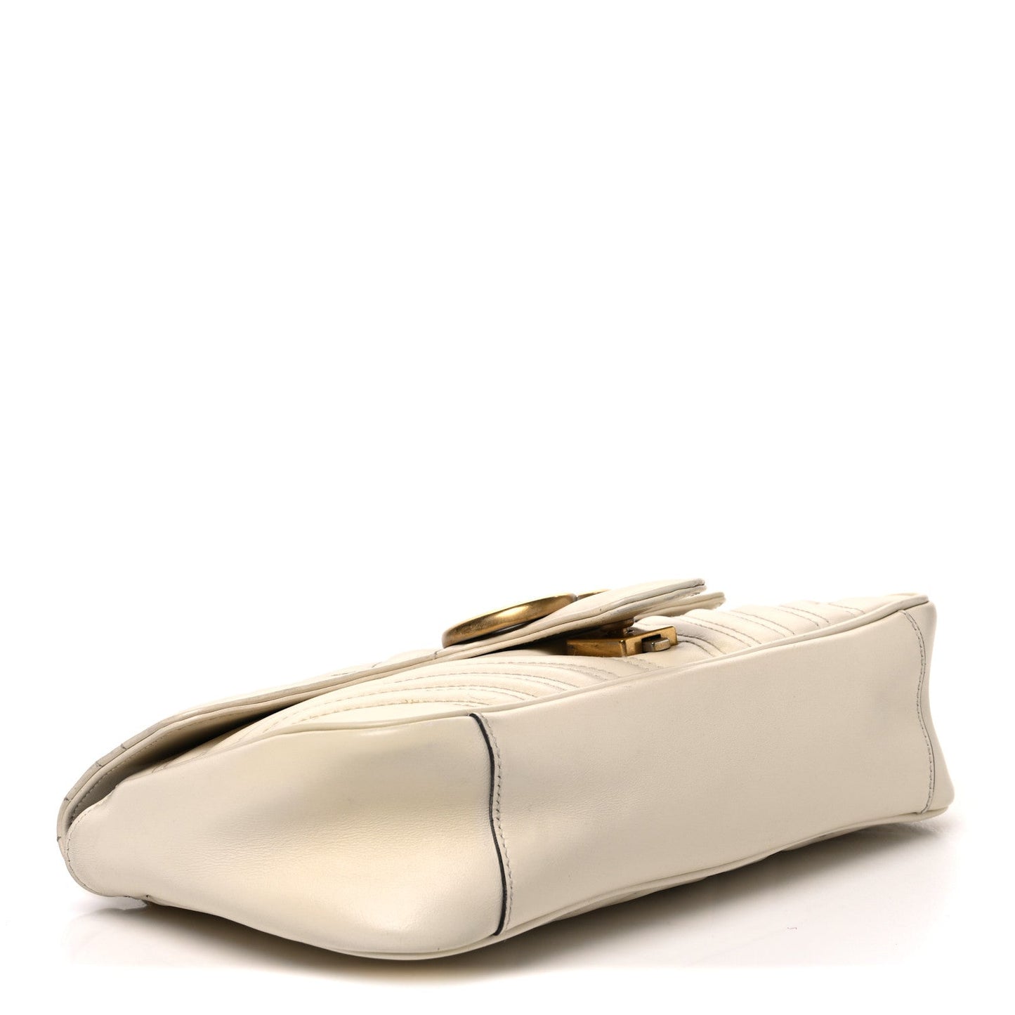 Calfskin Matelasse Small GG Marmont Shoulder Bag White