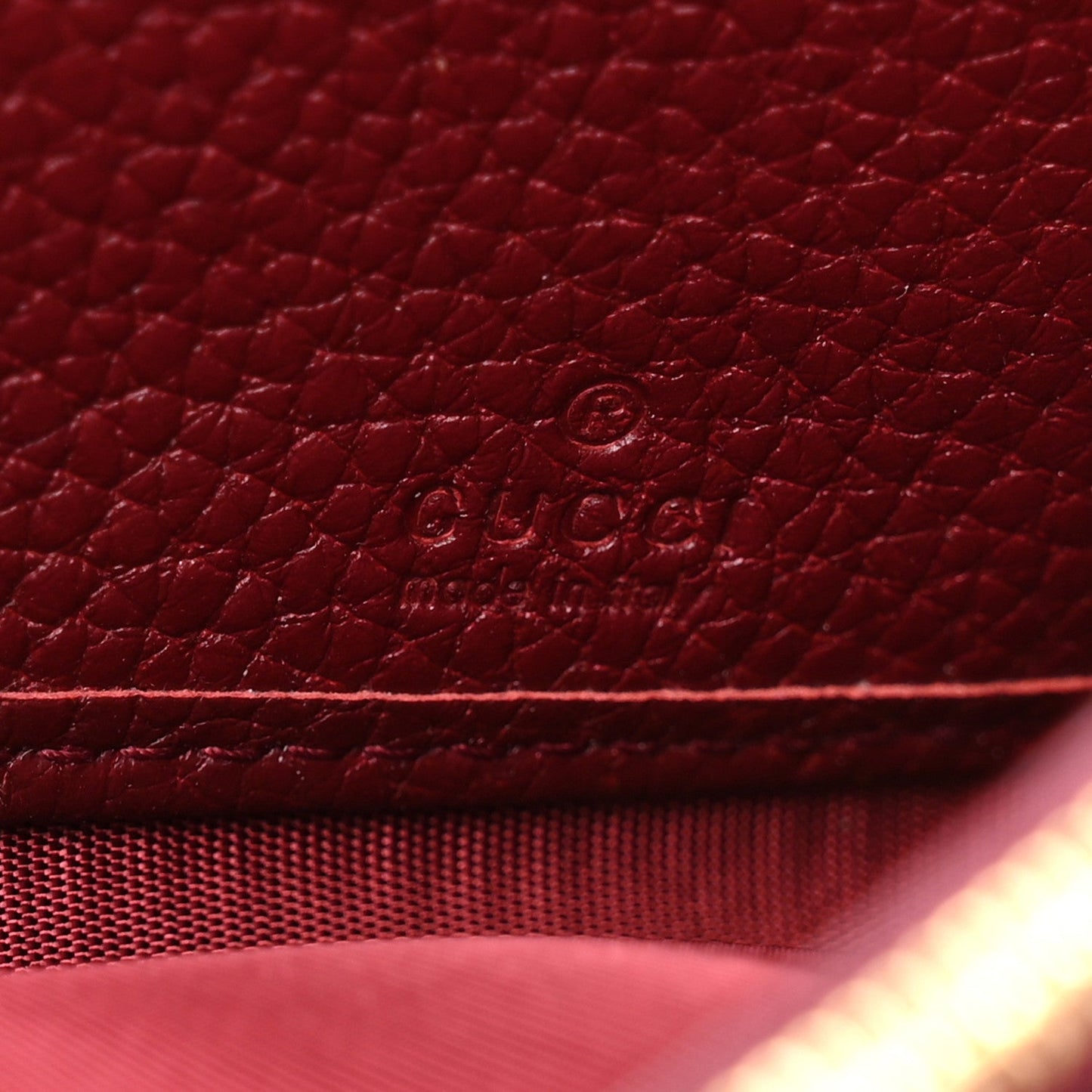 Pebbled Calfskin Jackie 1961 Chain Wallet Burgundy