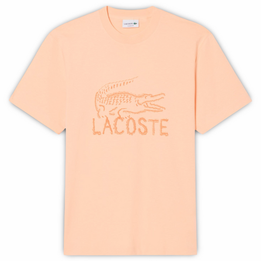 LACOSTE PRINTED COTTON CREW NECK T-SHIRT Men’s -LIGHT PINK -BIG