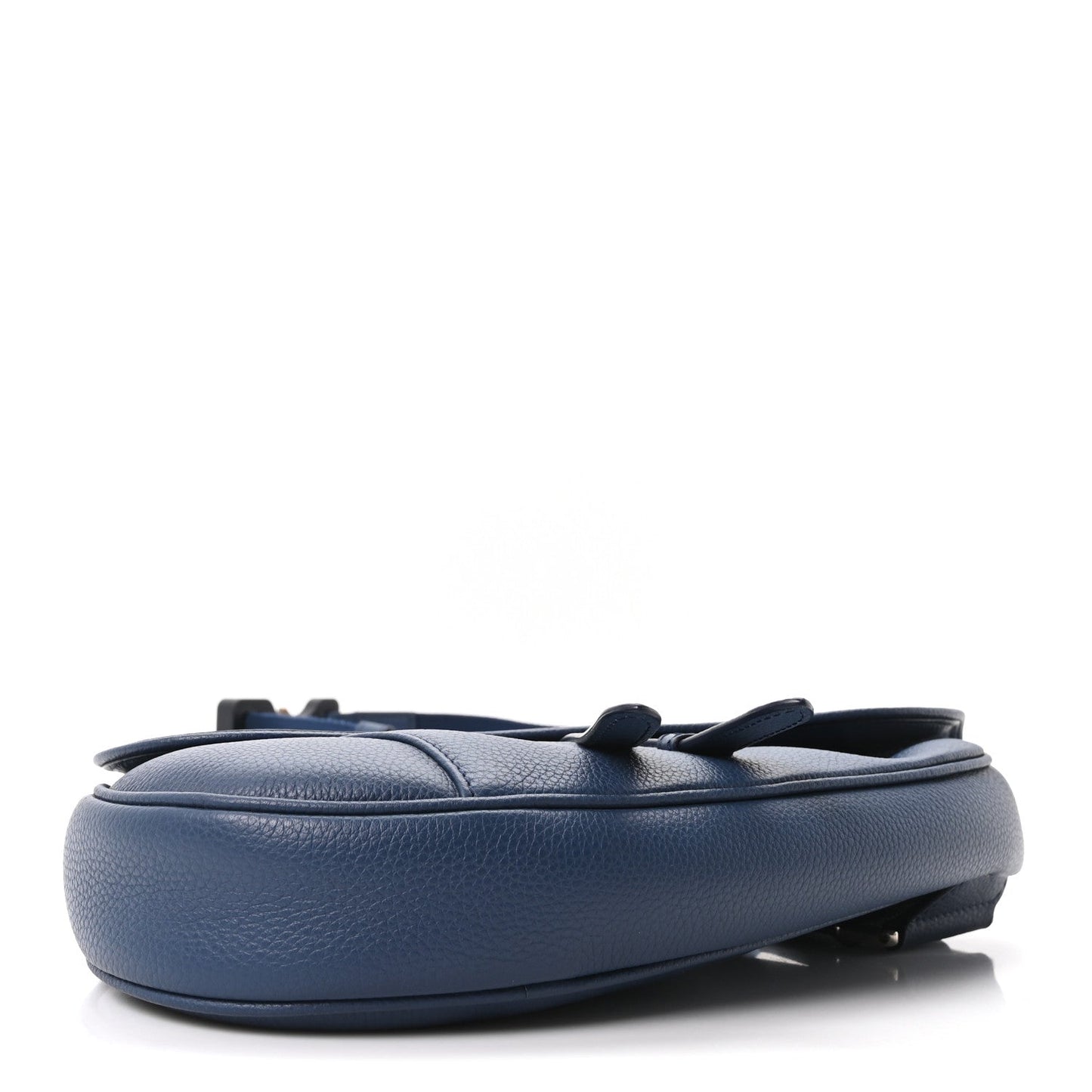 Grained Calfskin Mens Saddle Bag Navy Blue
