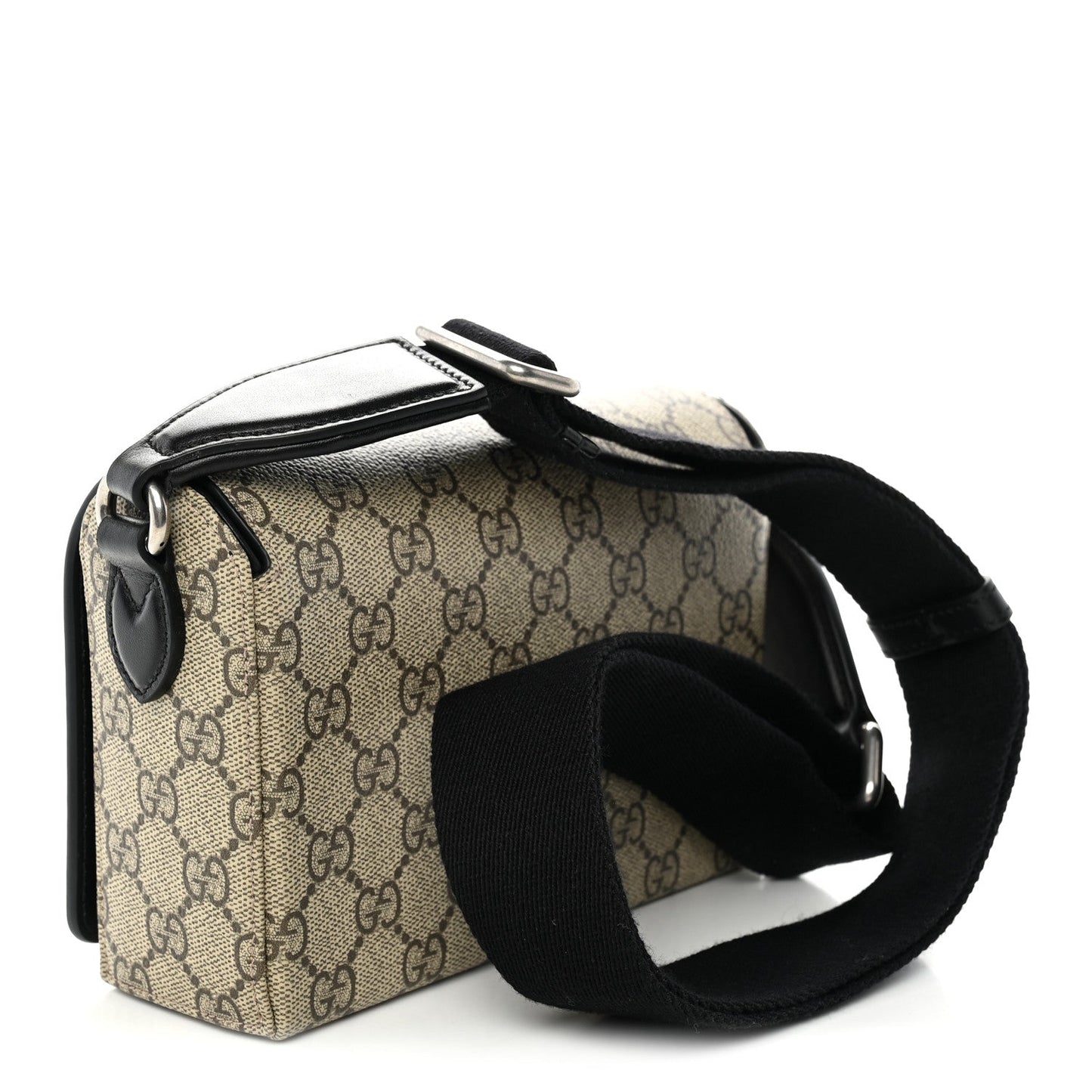 GG Supreme Monogram Mini Horsebit 1955 Shoulder Bag Beige Ebony Black