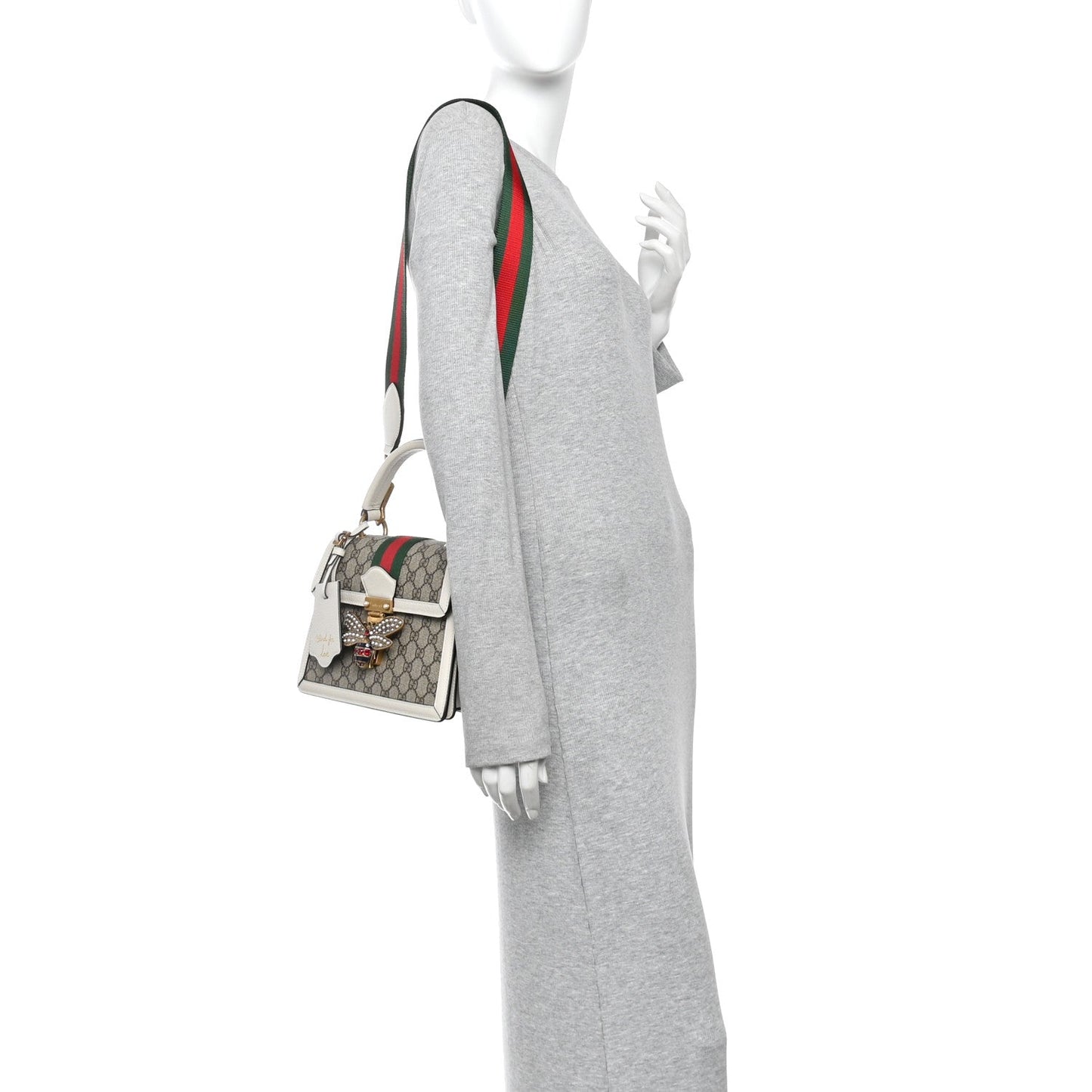 GG Supreme Monogram Small Queen Margaret Top Handle Bag White