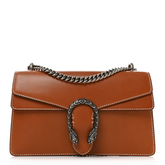 Calfskin Small Dionysus Shoulder Bag Harness Brown