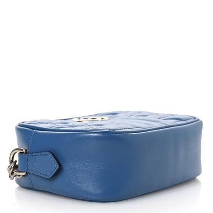 Calfskin Matelasse Aria Mini GG Marmont Chain Shoulder Bag Clear Blue