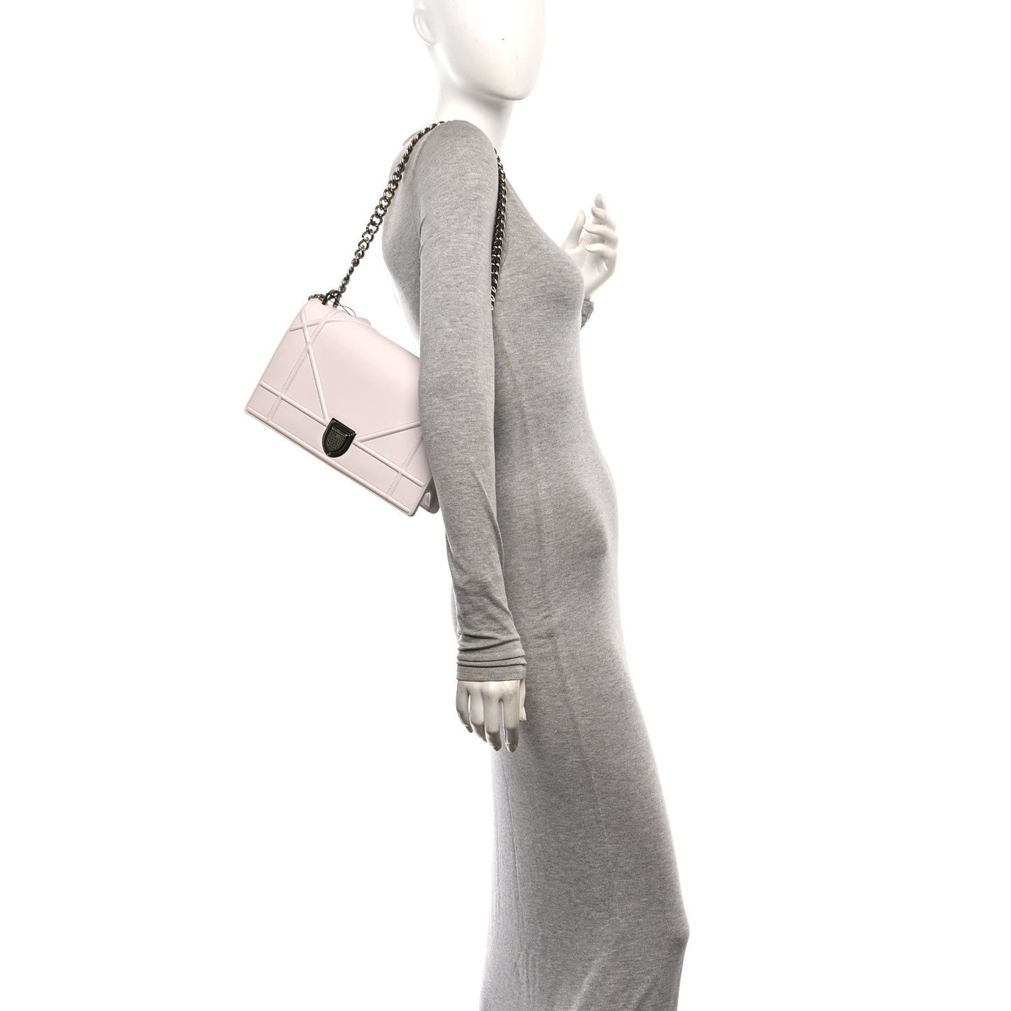 Calfskin Medium Diorama Flap Bag Off White