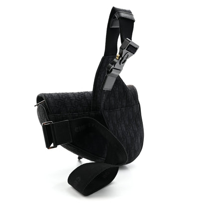 Oblique Mens Saddle Bag Black Blue