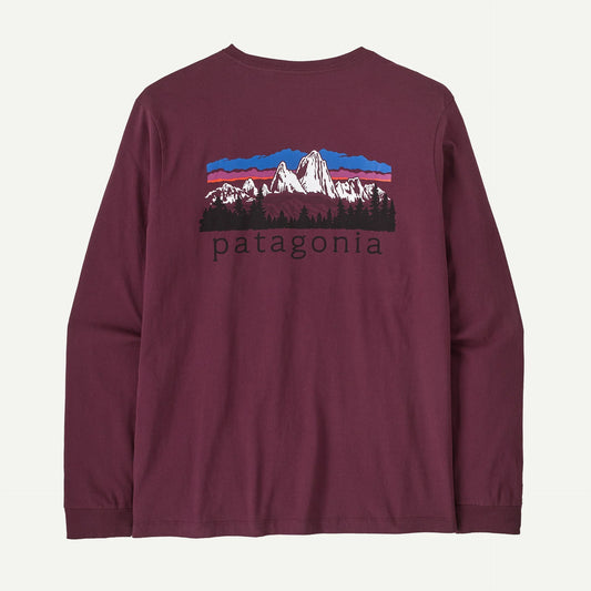 Patagonia Long-Sleeved Fitz Roy Foothills T-Shirt - Men's - Recycled Cotton Graphic Tee
