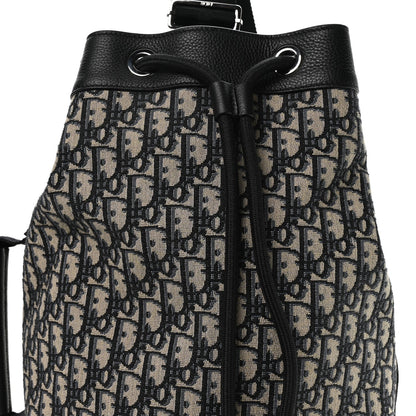 Oblique Convertible Drawstring Sling Bucket Backpack Black Multicolor Black Multicolor