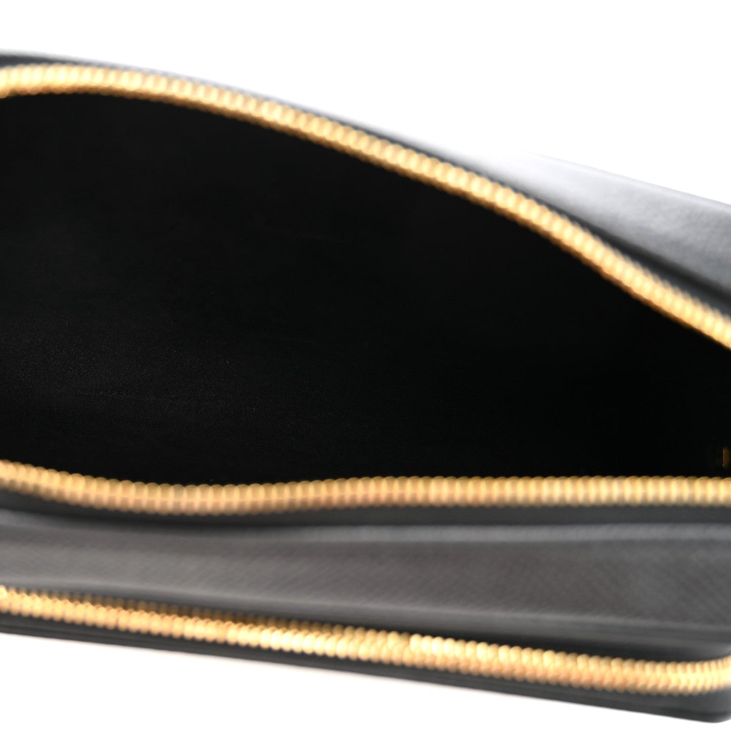Grained Calfskin Caro Double Pouch Black