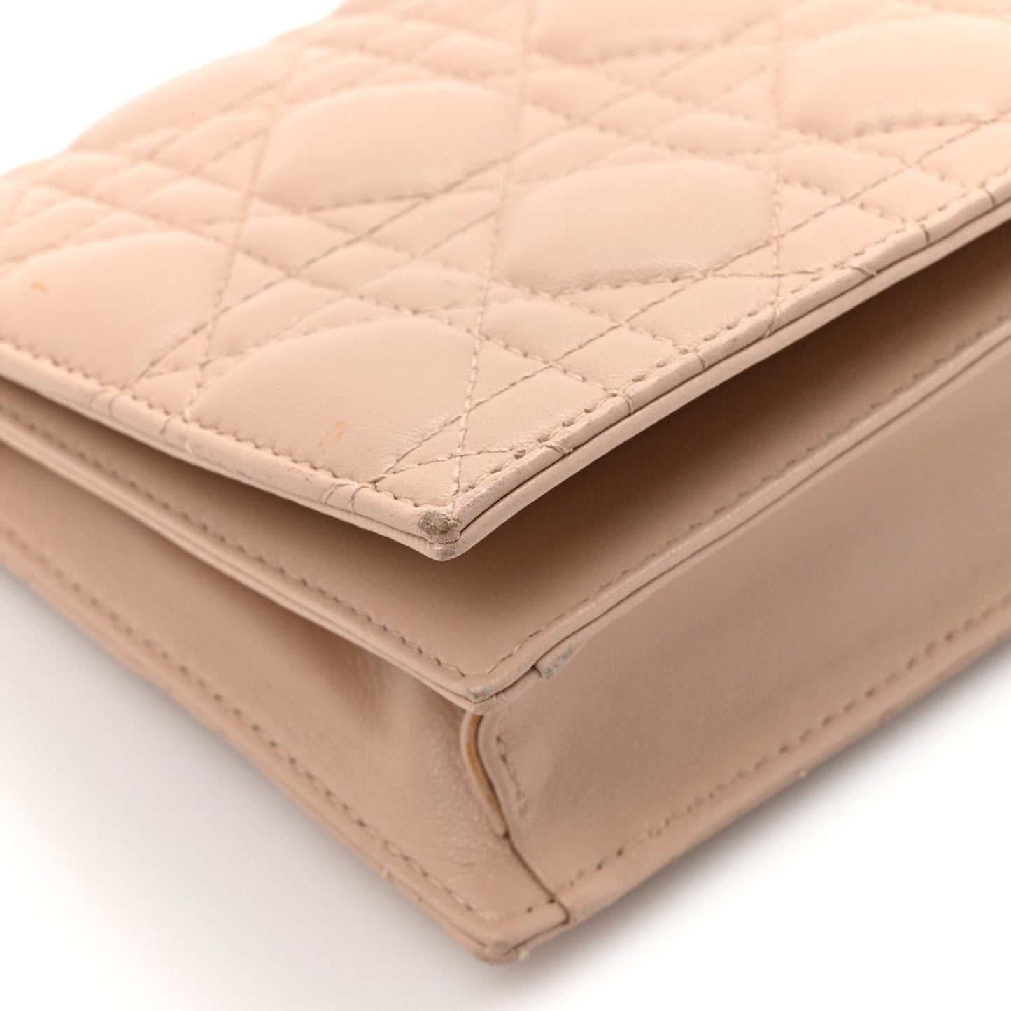 Lambskin Cannage Lady Dior Convertible Clutch Pink
