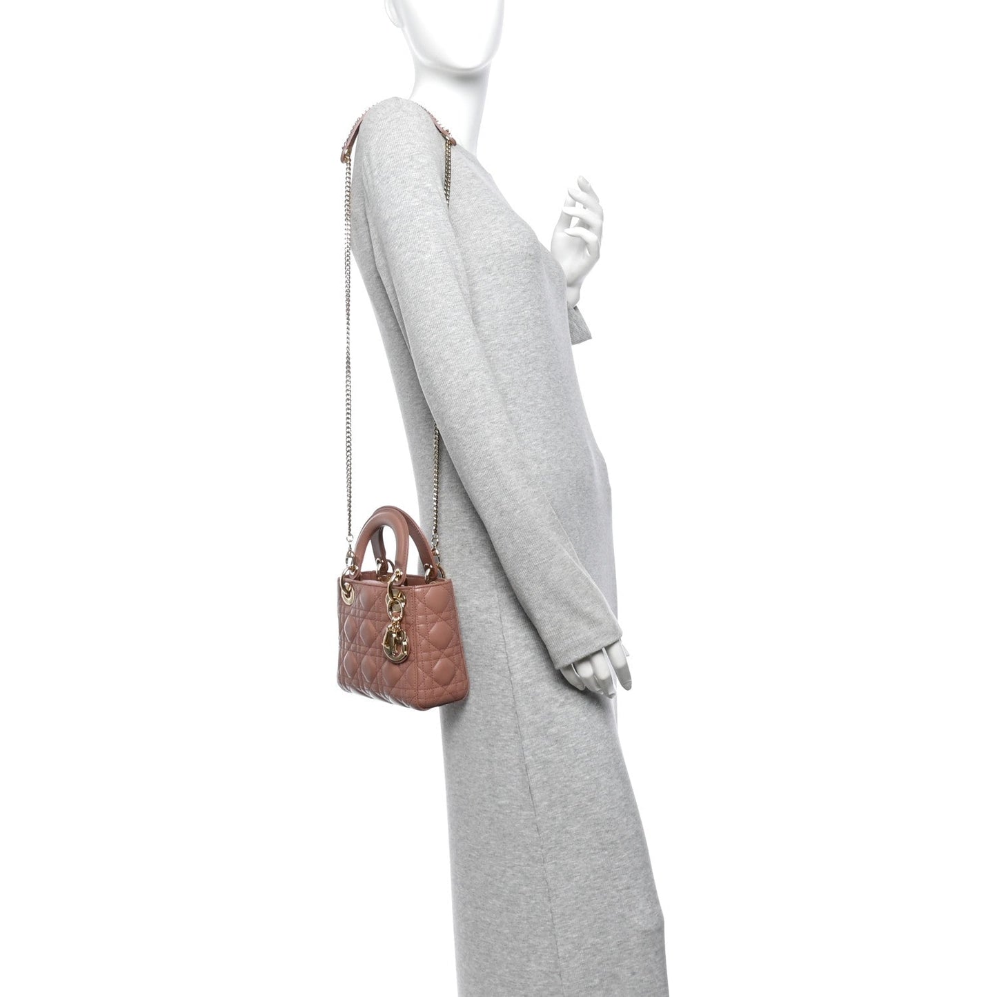 Lambskin Cannage Mini Lady Dior Fard
