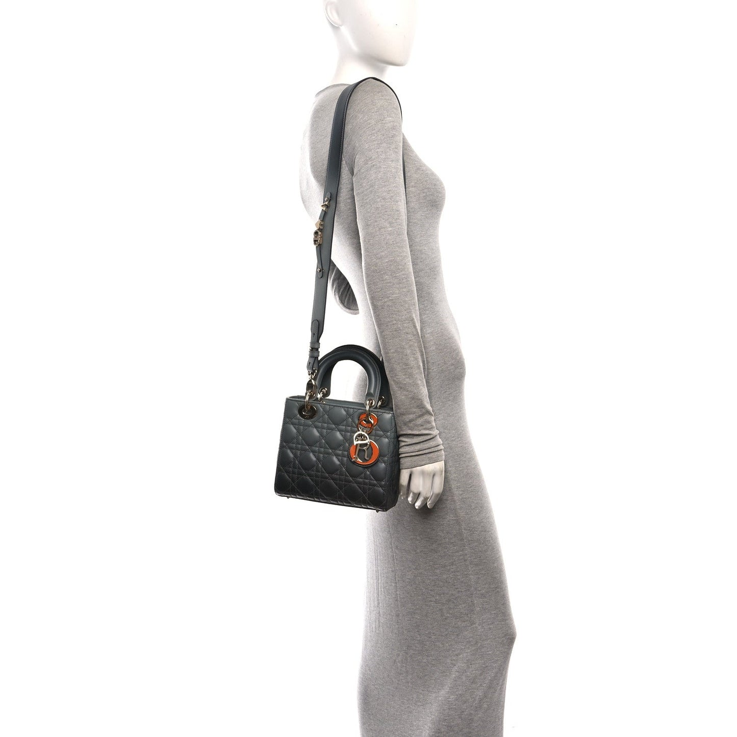 Lambskin Cannage Gradient Small My ABCDior Lady Dior Grey