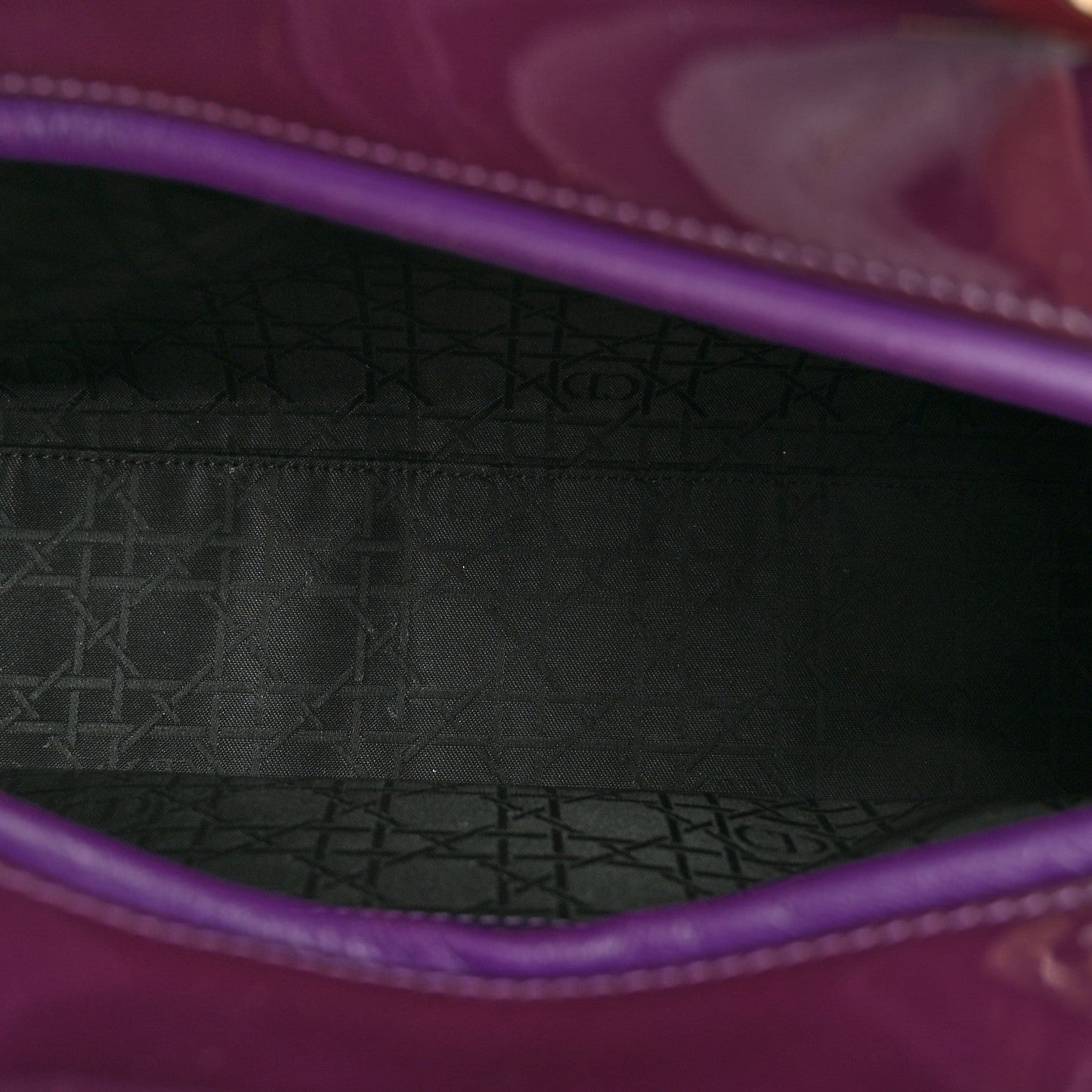 Patent Cannage Large Lady Dior Purple