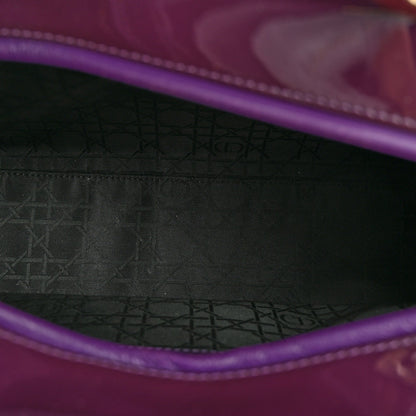 Patent Cannage Large Lady Dior Purple