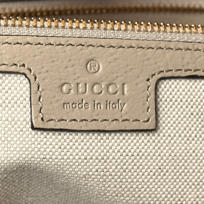GG Supreme Monogram Textured Dollar Calfskin Web Medium Ophidia Shopping Tote Beige Mystic White Oatmeal