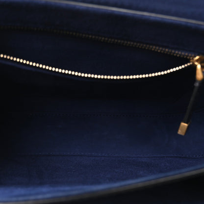 Grained Calfskin Dio(r)evolution Flap Bag Navy Blue