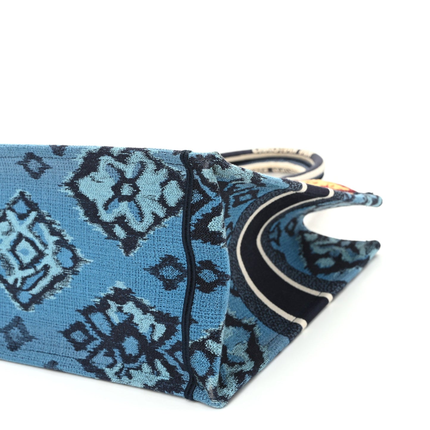Canvas Embroidered Paisley Medium Book Tote Blue Multicolor