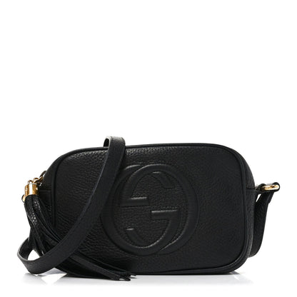 Pebbled Calfskin Mini Soho Disco Bag Black