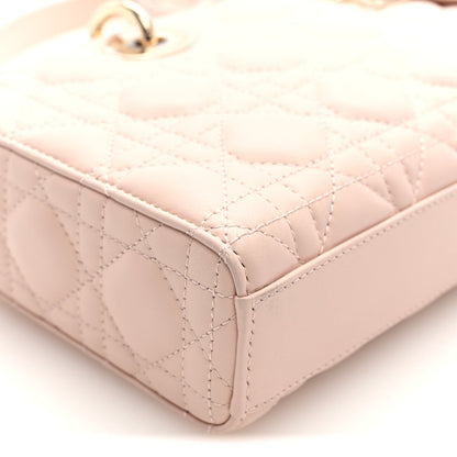 Lambskin Cannage Medium Lady D-Joy Powder Pink