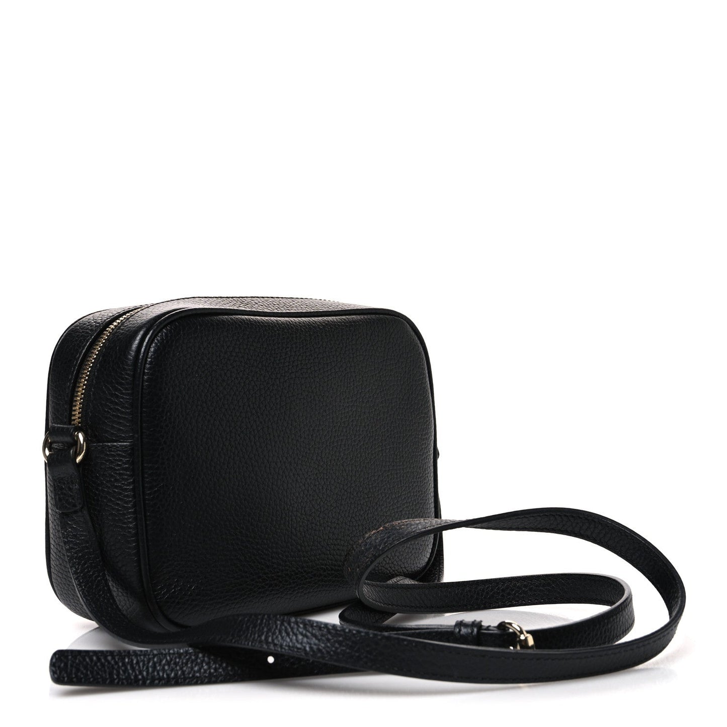 Pebbled Calfskin Small Soho Disco Bag Black