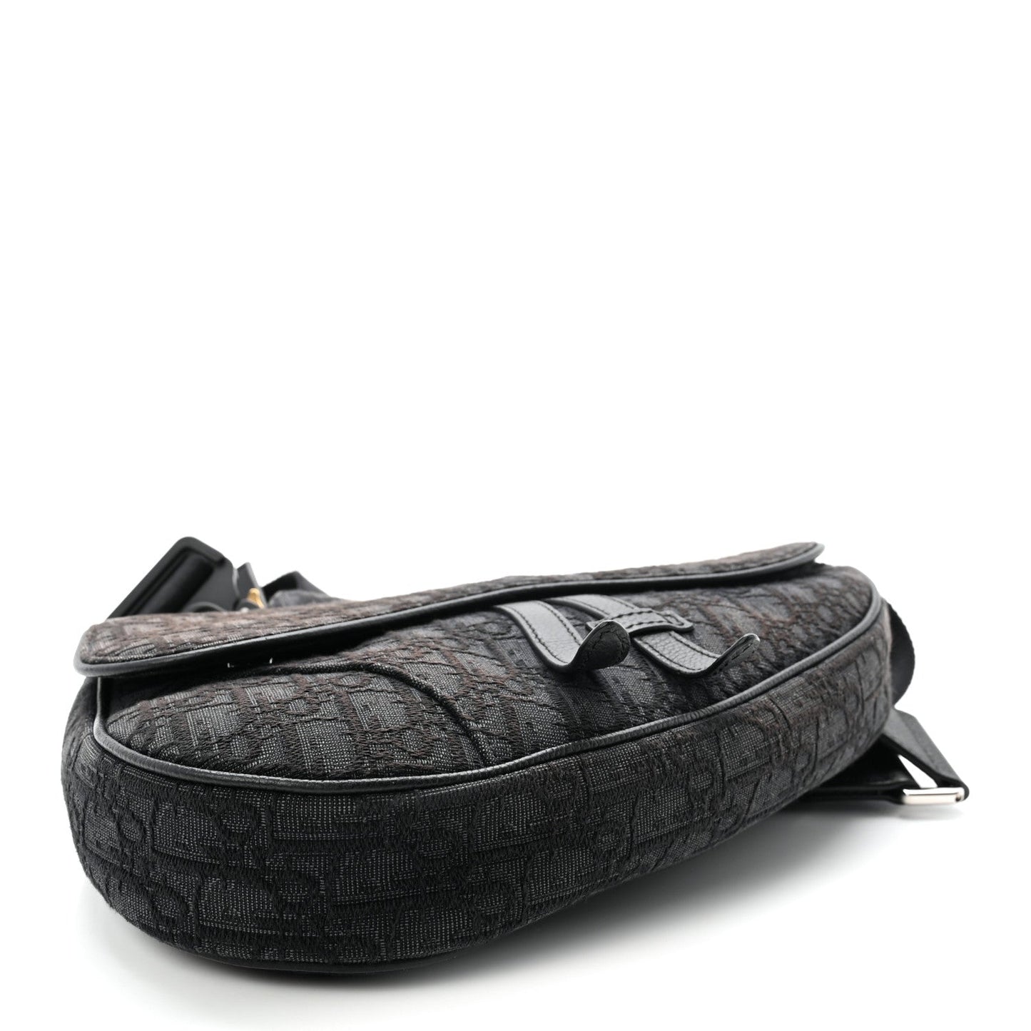 Oblique Mens Saddle Bag Black Blue