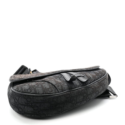 Oblique Mens Saddle Bag Black Blue