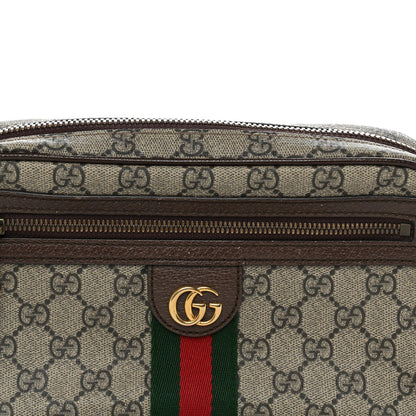 Soft GG Supreme Monogram Medium Ophidia Belt Bag Dark Brown