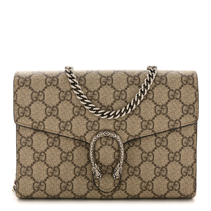 GG Supreme Monogram Mini Dionysus Chain Wallet Beige Vulcanic Red
