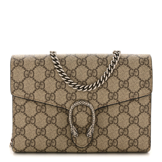 GG Supreme Monogram Mini Dionysus Chain Wallet Beige Vulcanic Red