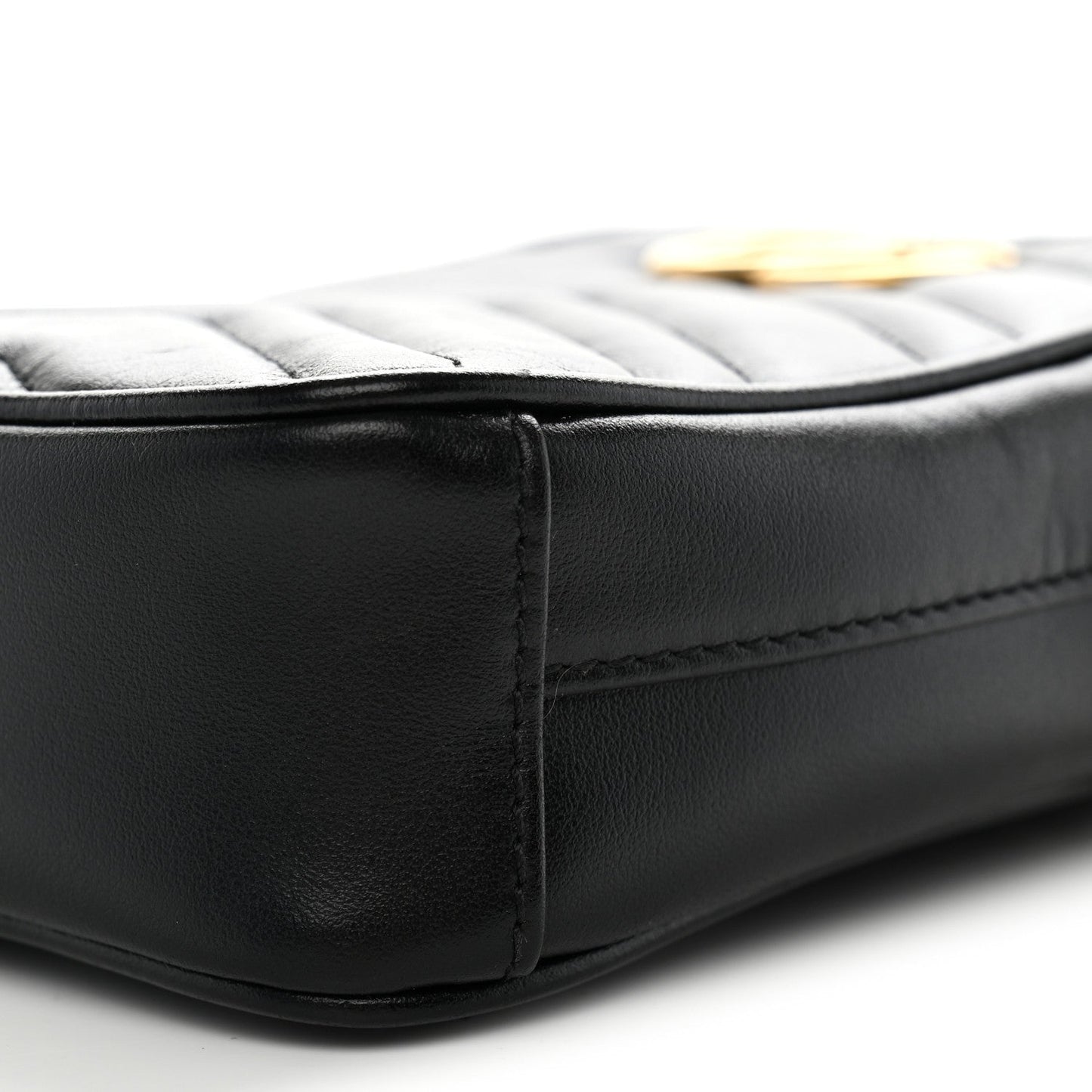 Calfskin Matelasse Mini GG Marmont Crossbody Bag Black