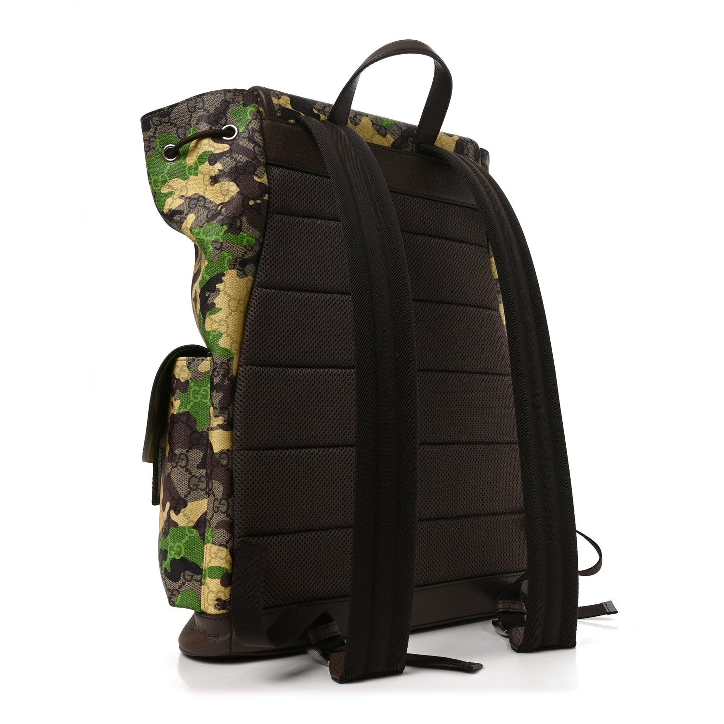 GG Supreme Monogram Camouflage Large Backpack Green Multicolor