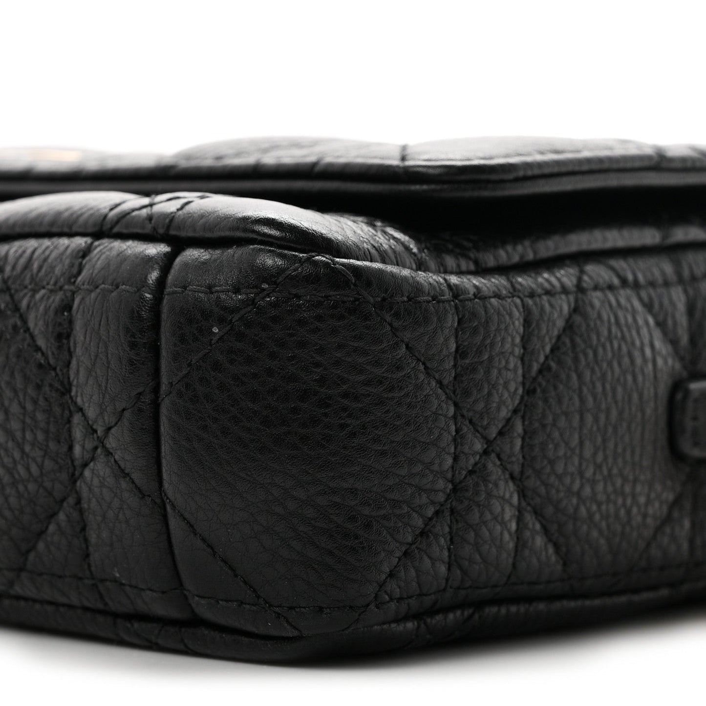 Supple Calfskin Cannage Caro Pouch With Chain  Black